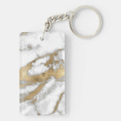 Goud en witte marmer sleutelhanger (achterkant)