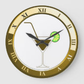 Goud en witte Martini Bar Grote Klok (Voorkant)