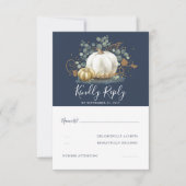 Goud en witte pompoenen herfst bruiloft RSVP (Voorkant)