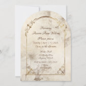 Goud en witte rozen boog Lijst Vrijgezellenfeest Kaart (Achterkant)