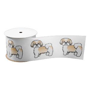 Goud En Witte Shih Tzu Schattige Cartoon Hond Lint