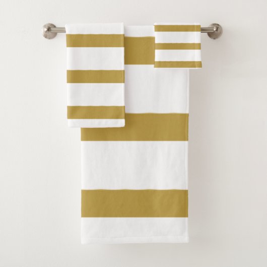 Goud en witte strepen bad handdoek (Insitu)