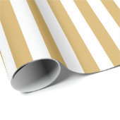 Goud en witte strepen cadeaupapier (Rol Hoek)
