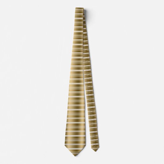 Goud en witte strepen, mooi uitzien stropdas (Voorkant)