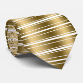 Goud en witte strepen, mooi uitzien stropdas (Opgerold)