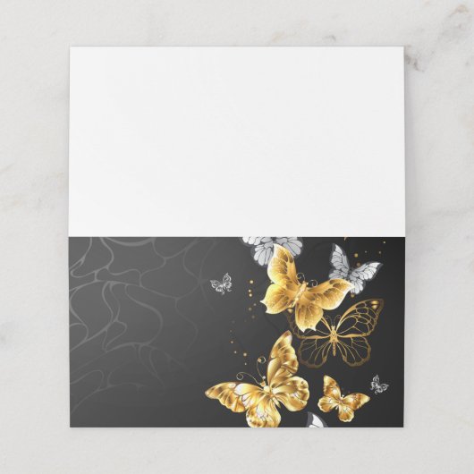 Goud en witte vlinders (Buitenkant ongevouwen)