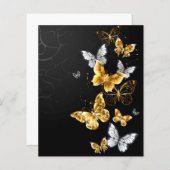 Goud en witte vlinders (Voorkant / Achterkant)
