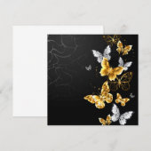 Goud en witte vlinders advieskaart (Voorkant / Achterkant)
