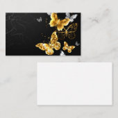 Goud en witte vlinders advieskaart (Voorkant / Achterkant)