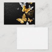 Goud en witte vlinders advieskaart (Voorkant / Achterkant)
