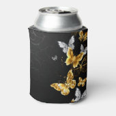 Goud en witte vlinders blikjeskoeler (Blikje Achterkant)