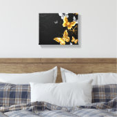 Goud en witte vlinders canvas afdruk (Insitu (Slaapkamer))