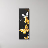Goud en witte vlinders canvas afdruk (Voorkant)