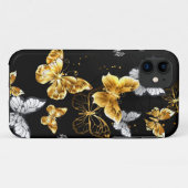 Goud en witte vlinders Case-Mate iPhone case (Achterkant (horizontaal))