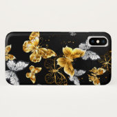 Goud en witte vlinders Case-Mate iPhone case (Achterkant (horizontaal))