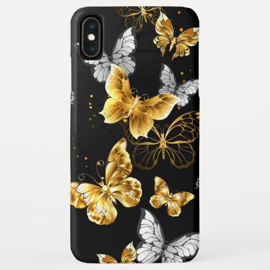 Goud en witte vlinders Case-Mate iPhone case (Achterkant)