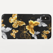 Goud en witte vlinders Case-Mate iPhone case (Achterkant (horizontaal))