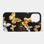 Goud en witte vlinders Case-Mate iPhone case (Achterkant (horizontaal))