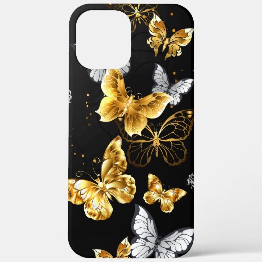 Goud en witte vlinders Case-Mate iPhone case (Achterkant)