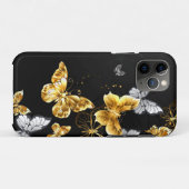 Goud en witte vlinders Case-Mate iPhone case (Achterkant (horizontaal))
