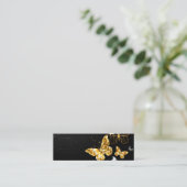 Goud en witte vlinders contactkaartje (Staand voorkant)