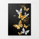 Goud en witte vlinders drieluik kaart (Cover)