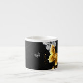 Goud en witte vlinders espresso kop (Voorkant)