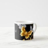Goud en witte vlinders espresso kop (Voorkant rechts)