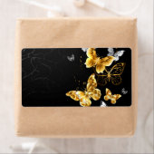 Goud en witte vlinders etiket (Insitu)
