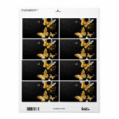 Goud en witte vlinders etiket (Full Sheet)