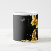 Goud en witte vlinders extra grote beker (Voorkant)
