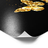 Goud en witte vlinders foto afdruk (Hoek)