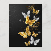 Goud en witte vlinders informatiekaartje (Voorkant)