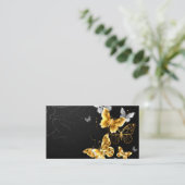 Goud en witte vlinders informatiekaartje (Staand voorkant)
