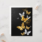 Goud en witte vlinders kaart (Voorkant / Achterkant in situ)