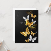 Goud en witte vlinders kaart (Voorkant / Achterkant in situ)