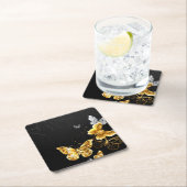 Goud en witte vlinders kartonnen onderzetters (Insitu)