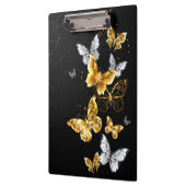 Goud en witte vlinders klembord (Links)