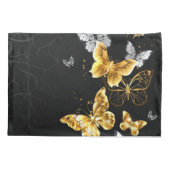 Goud en witte vlinders kussensloop (Achterkant)