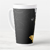 Goud en witte vlinders latte mok (Linkerhoek)