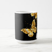 Goud en witte vlinders magische mok (Midden)