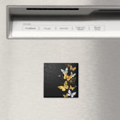 Goud en witte vlinders magneet (Insitu (Vaatwasser))