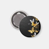 Goud en witte vlinders magneet (Voorkant / Achterkant)