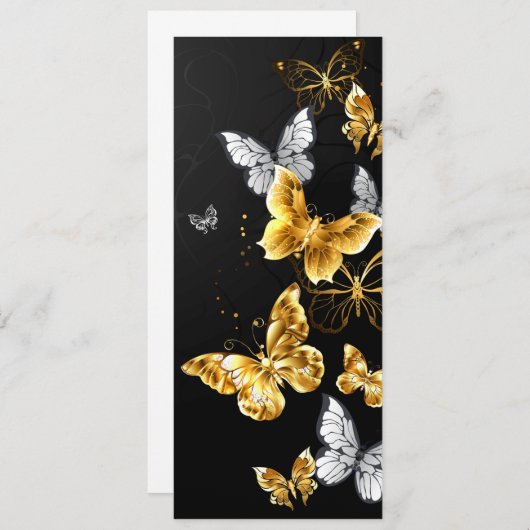 Goud en witte vlinders menu (Voorkant / Achterkant)