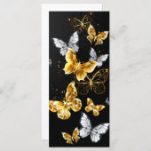Goud en witte vlinders menu (Voorkant / Achterkant)