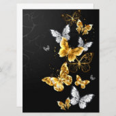 Goud en witte vlinders menu (Voorkant / Achterkant)