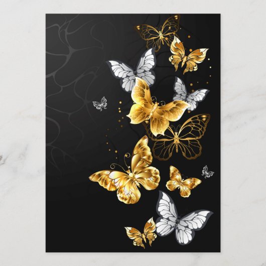 Goud en witte vlinders menu (Voorkant)