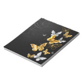 Goud en witte vlinders notitieblok (Gedraaid)