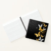 Goud en witte vlinders notitieboek (Binnen)