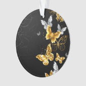 Goud en witte vlinders ornament (voorkant)